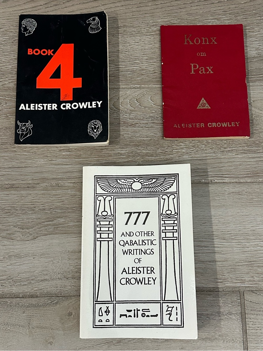 VTG Aleister Crowley Occult Paperback Book Lot “777, Book 4, & Konx Om Pax” (3)